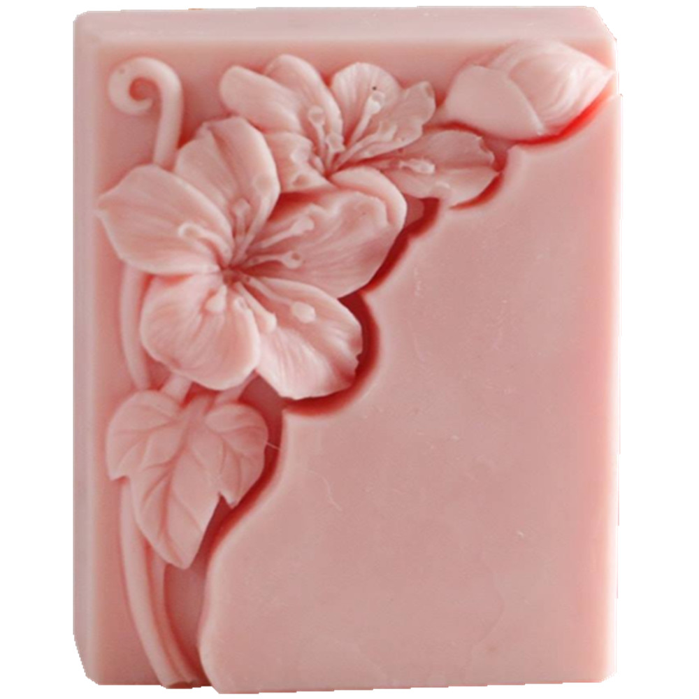 Soap Making Process - Stampo per sapone floreale grazioso, rettangolo,